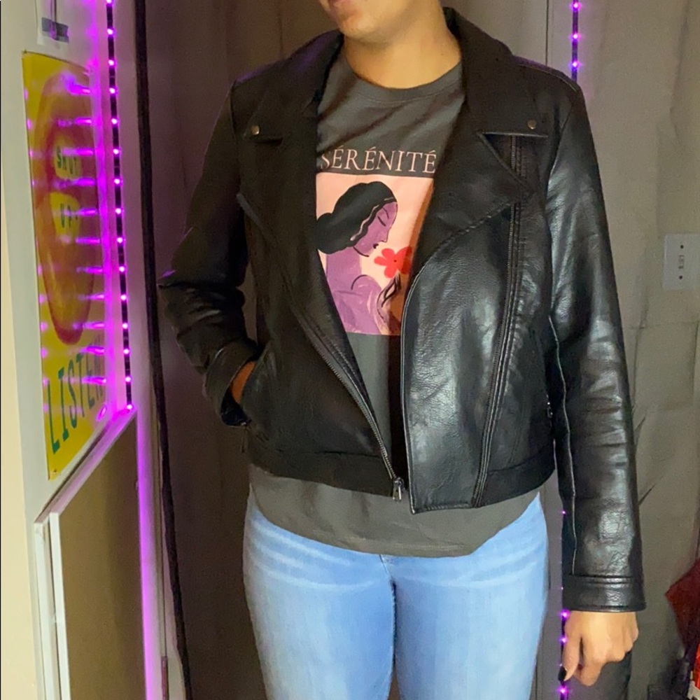 Leather moto jacket